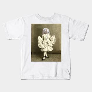 Sepia Copy of Bunny Girl Curtsy Kids T-Shirt